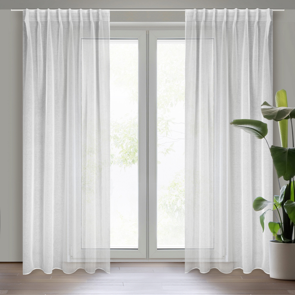 Záclona na flexi páske biela LAYLA 140x300 cm