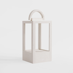 Drevený lampión v bielej farbe 35 cm