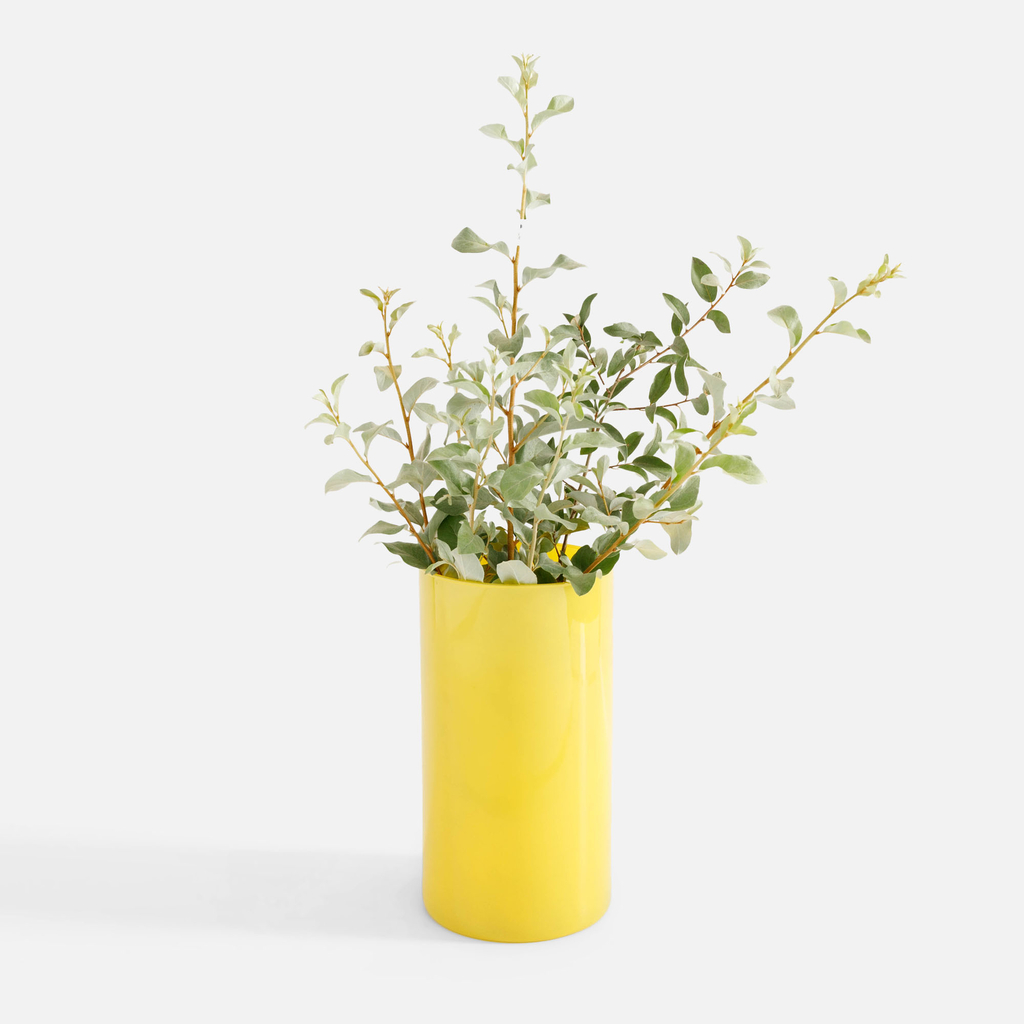 Sklenená váza žltá LUCA 29 cm