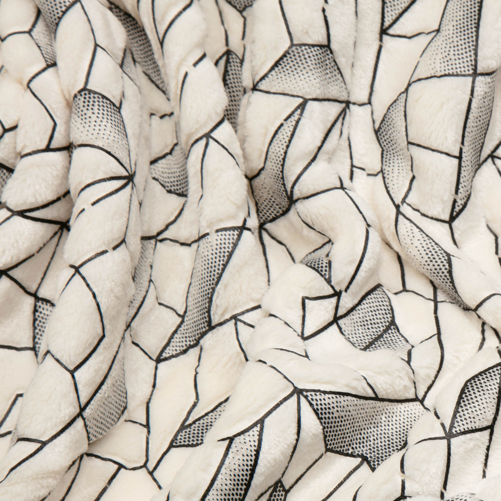 Deka s geometrickým vzorom GEOM 150x200 cm, krémová