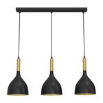 Čierno-zlaté závesné svietidlo NOAK III, 3xE27