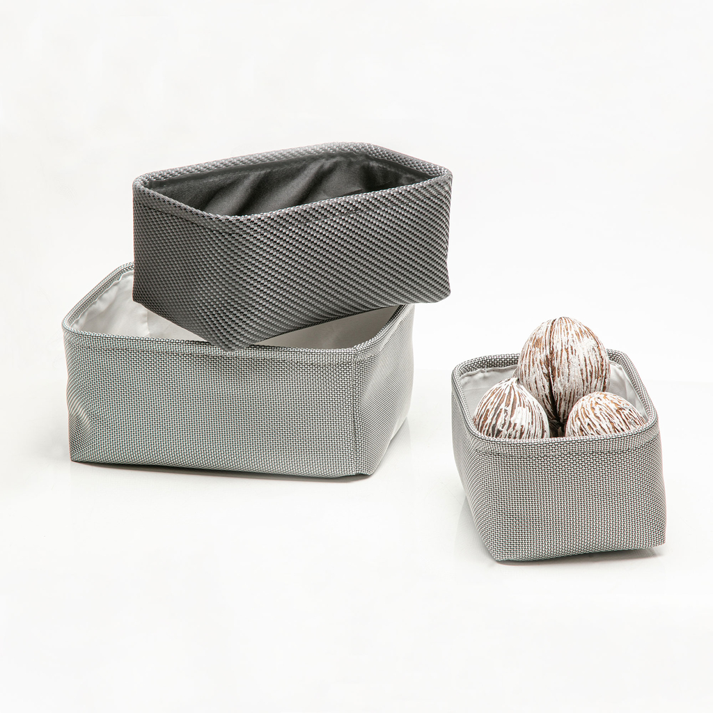 Sivý úložný košík 24 x 17 x 11 cm