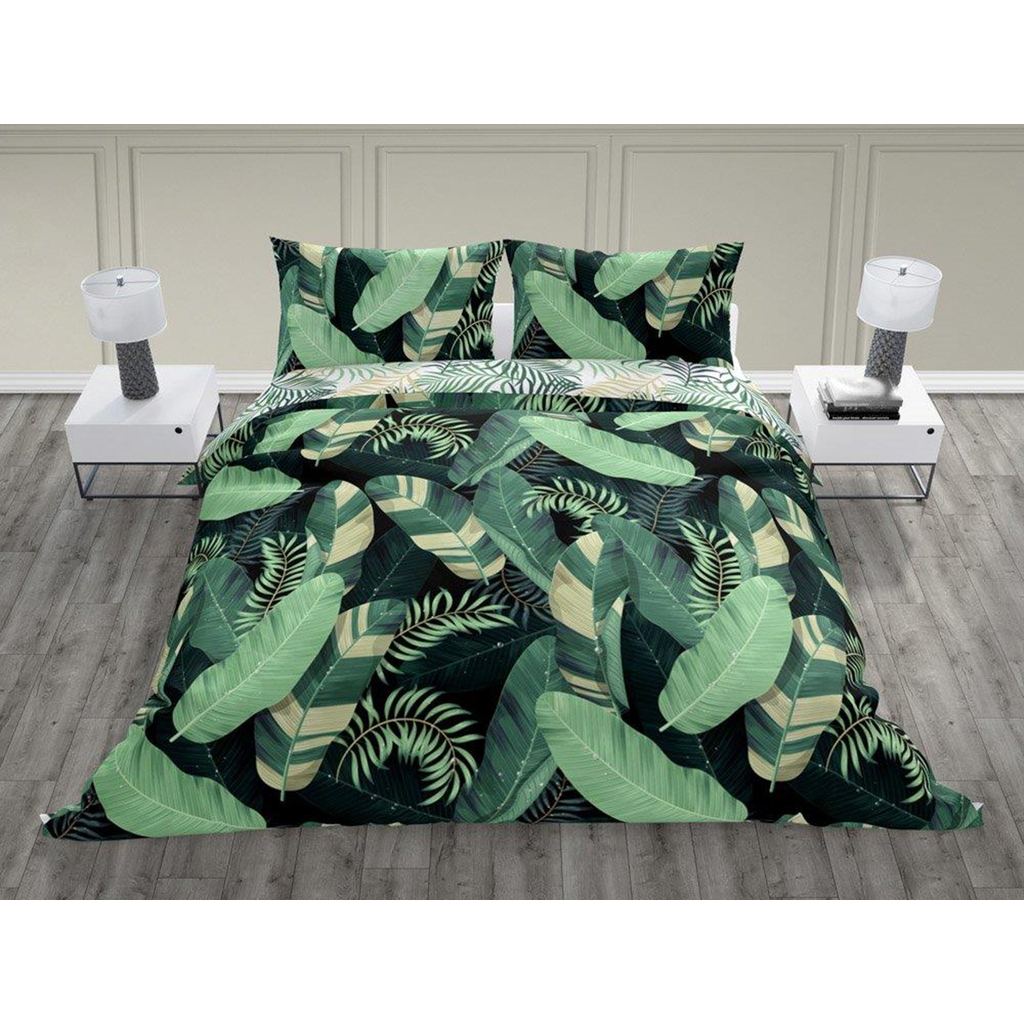 Bavlnená súprava posteľnej bielizne s motívom listov banánovníka TRENDY 160 x 200 cm