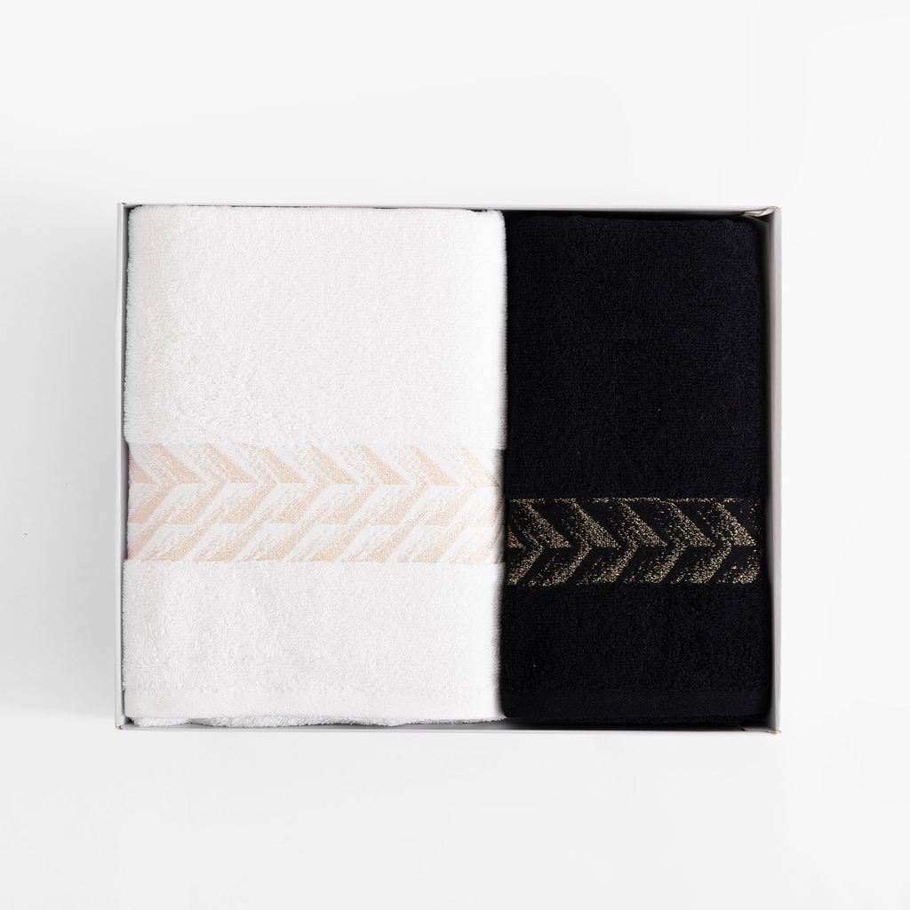Súprava 2 uterákov biela/čierna GLOW
