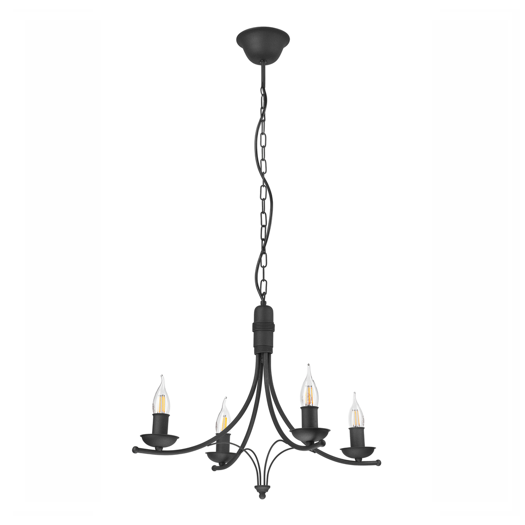 Závesný luster LUCY retro čierny