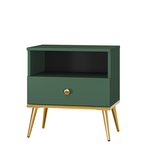 Nočný stolík so zásuvkou FOREST zelený