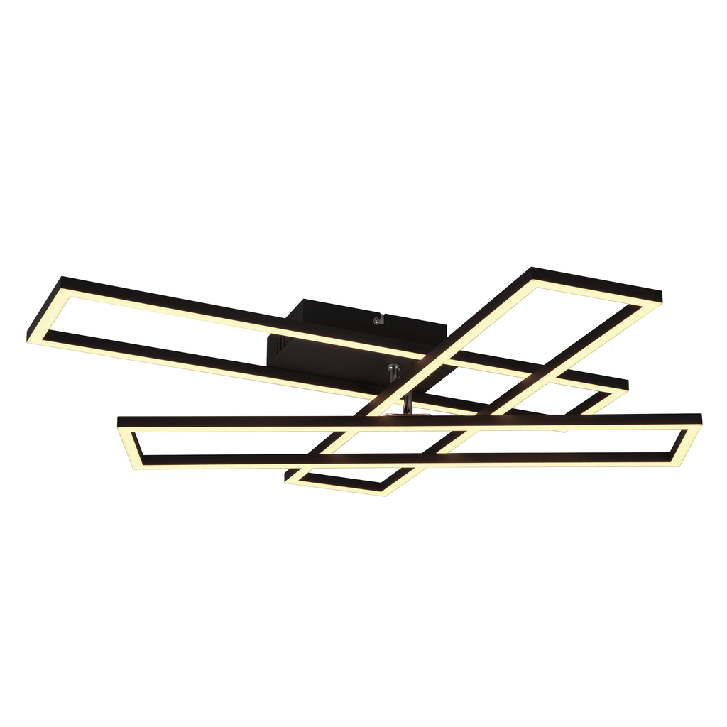 Stropné LED svietidlo CORSO rám čierne s diaľkovým ovládaním