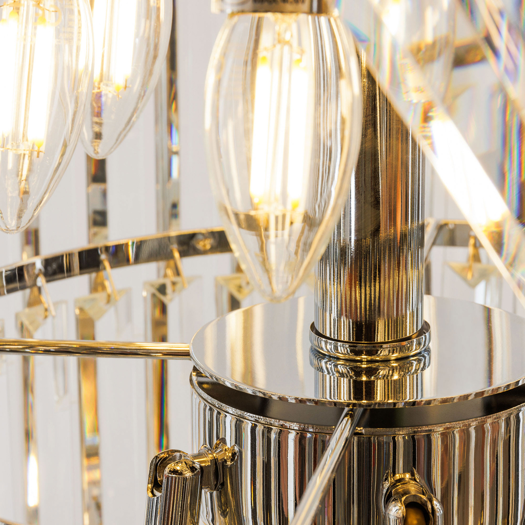 Chrómové závesné LED svietidlo glamour do obývacej izby LUXE 330 cm