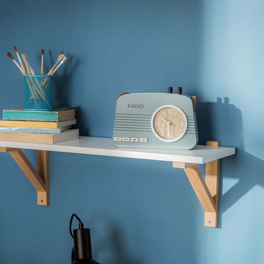 Detské stojace hodiny RÁDIO modré