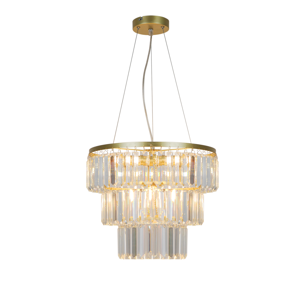 Luster na lanku glamour zlatý 4xE14 TIFANNY 40 cm