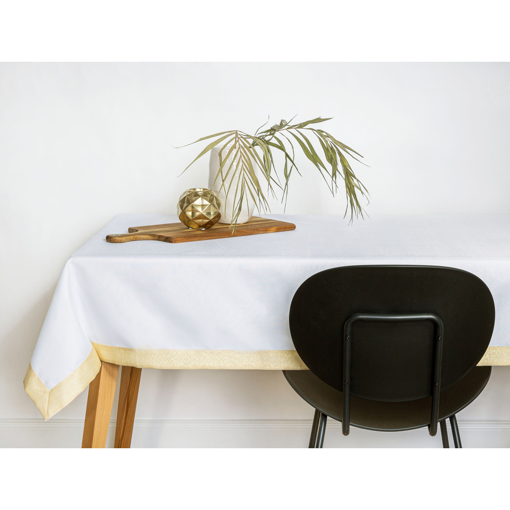 Obrus bielo-zlatý CADRE 140x240 cm