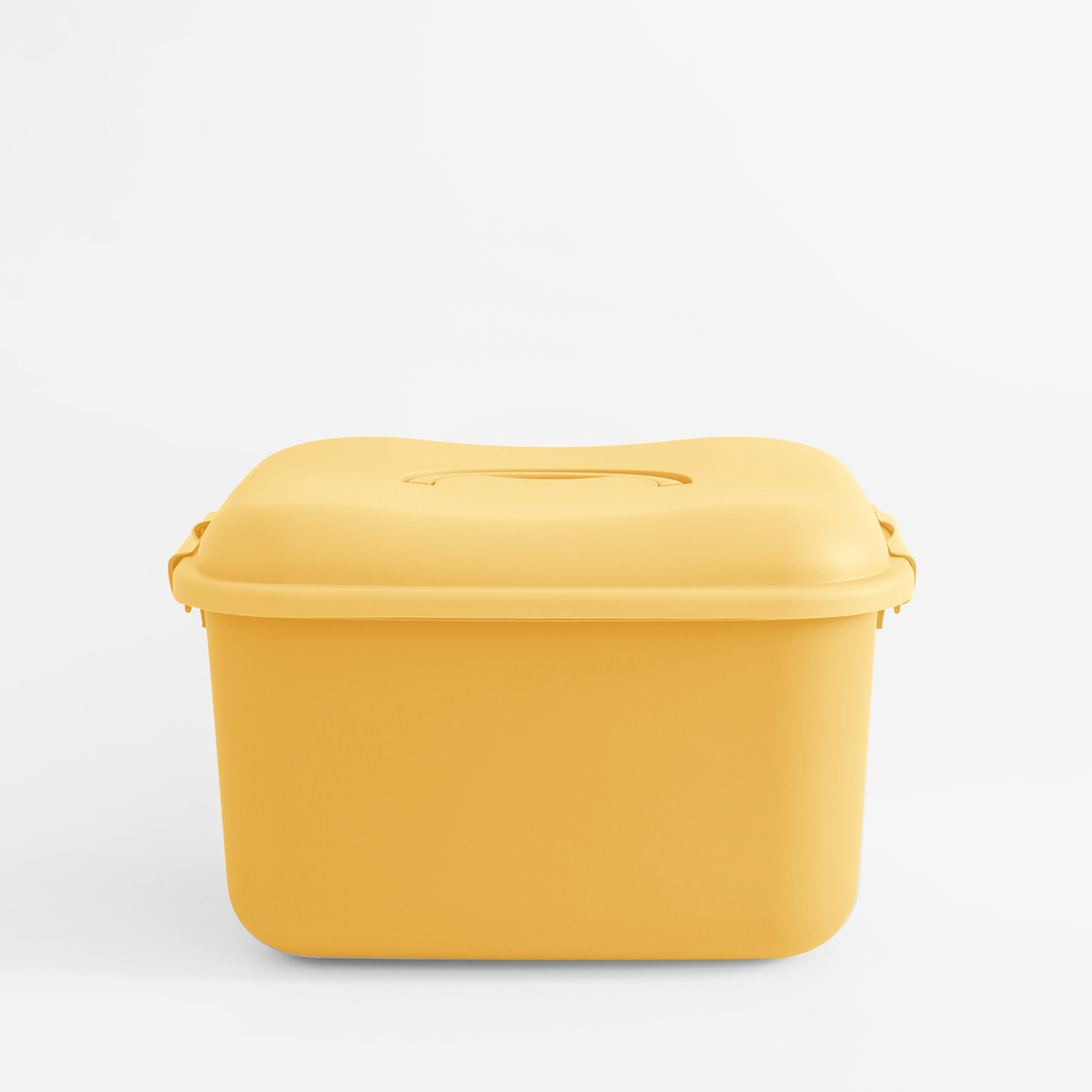 Úložný box na kolieskach, žlté, 40x32x26 cm