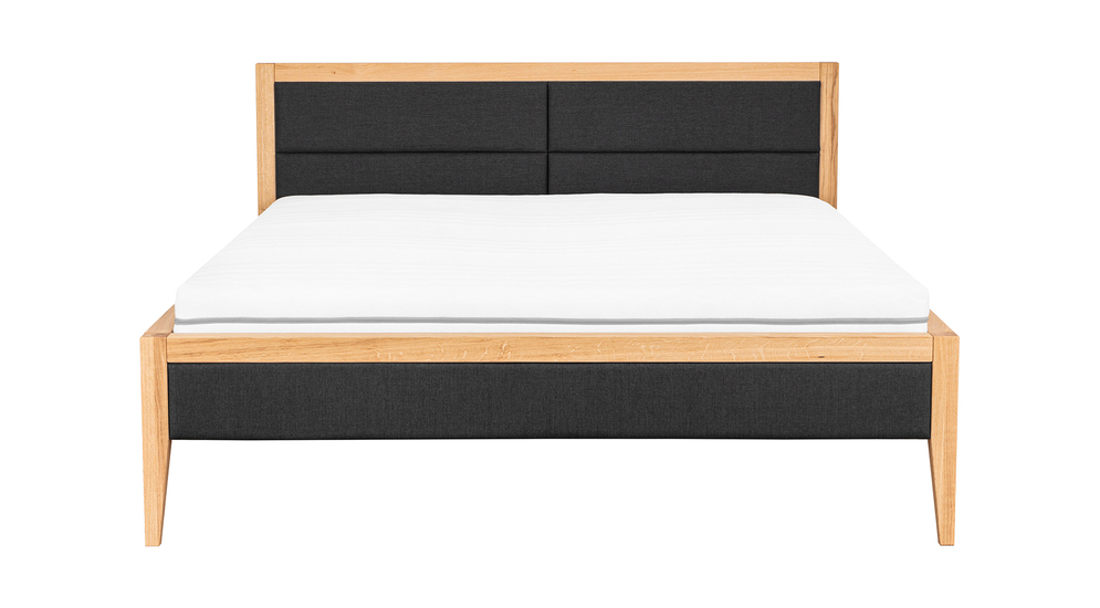 Dubový rám postele LUNA antracitový 180x20 cm