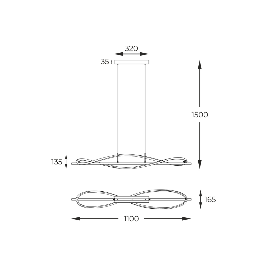 Závesné LED svietidlo DOMENICO čierne