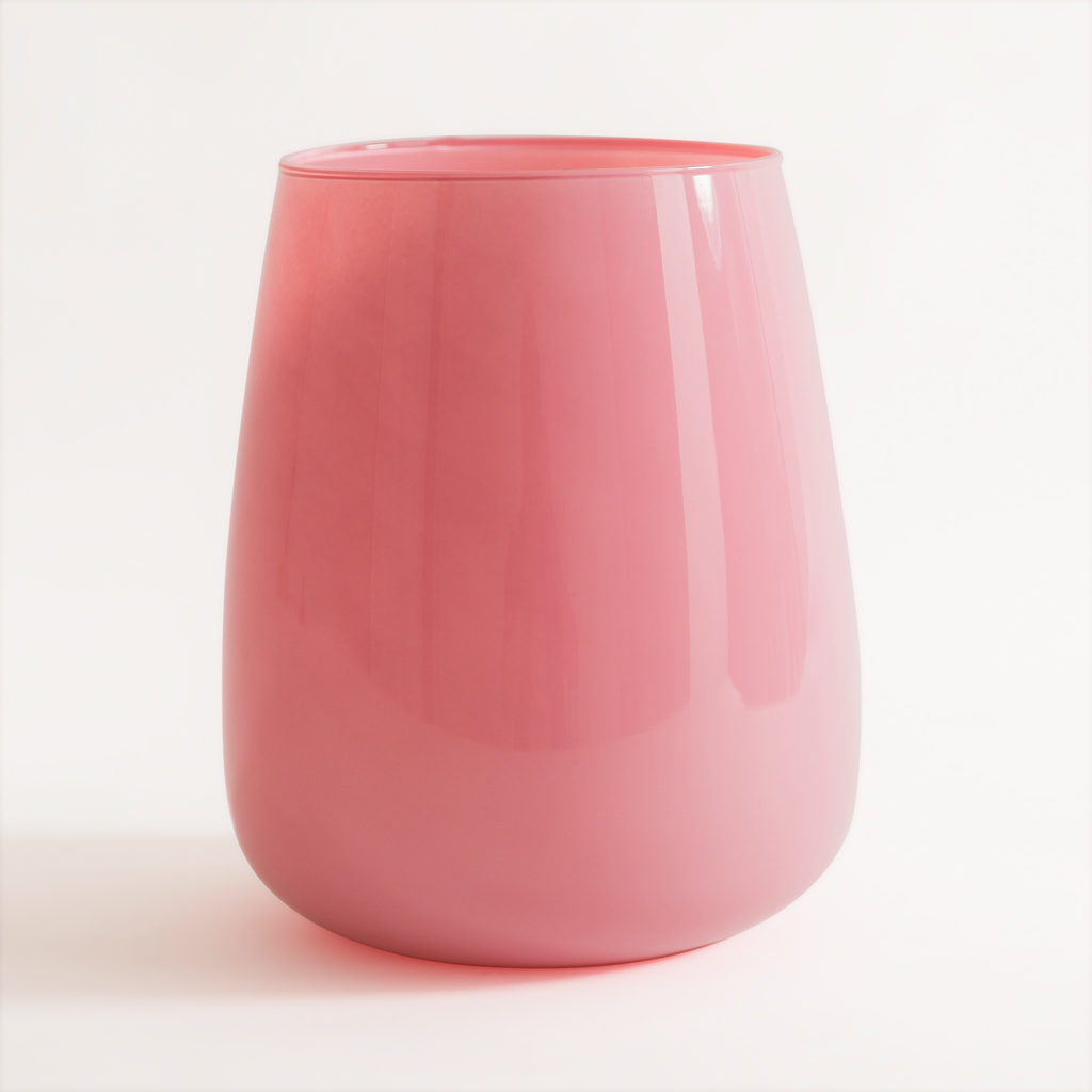 Sklenená váza ZINNIA ružová 23 cm