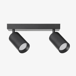 Stropné svietidlo s 2 tienidlami v čiernej farbe WADE