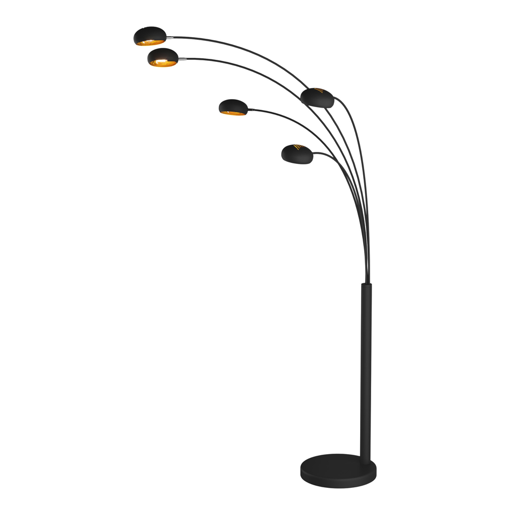 Mderná čierno-zlatá stojacia lampa BRANCA 5