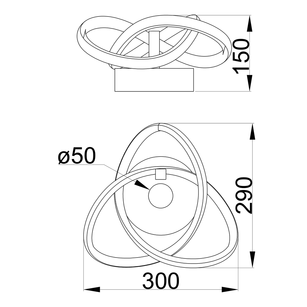 Čierno-zlaté nástenné svietidlo LED INDIGO