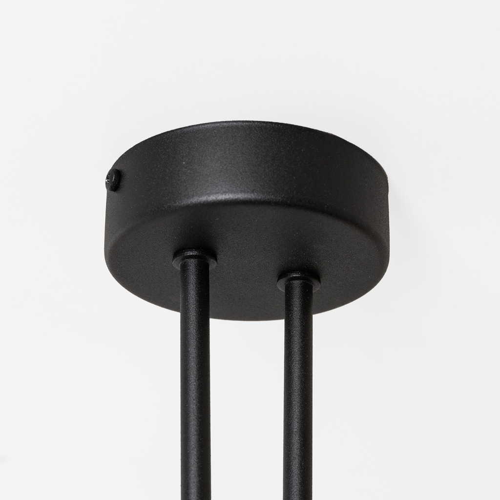 Stropné svietidlo v čiernej farbe 4 oválne tienidlá MILO 60x60 cm