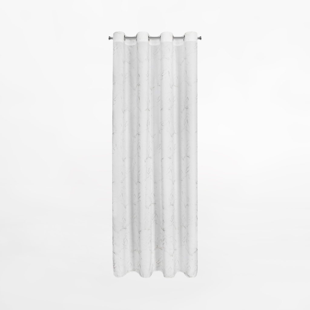 Záclona s priechodkami bielo-strieborná EMILI 140x250 cm