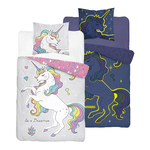 Detské obliečky so svietiacim efektom ružové FLUO JEDNOROŽEC 160x200 cm