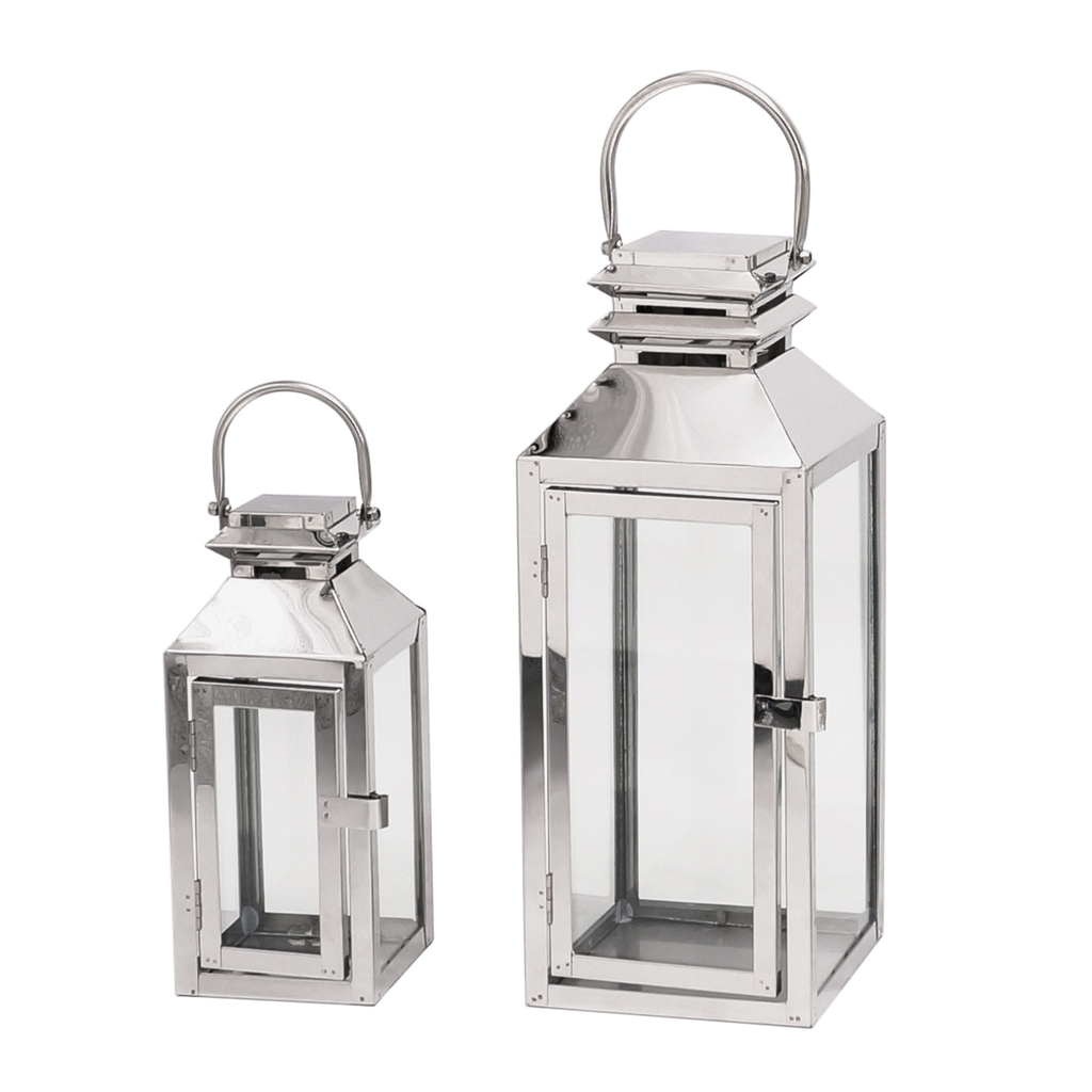 Lampión / strieborný lampáš 35 cm