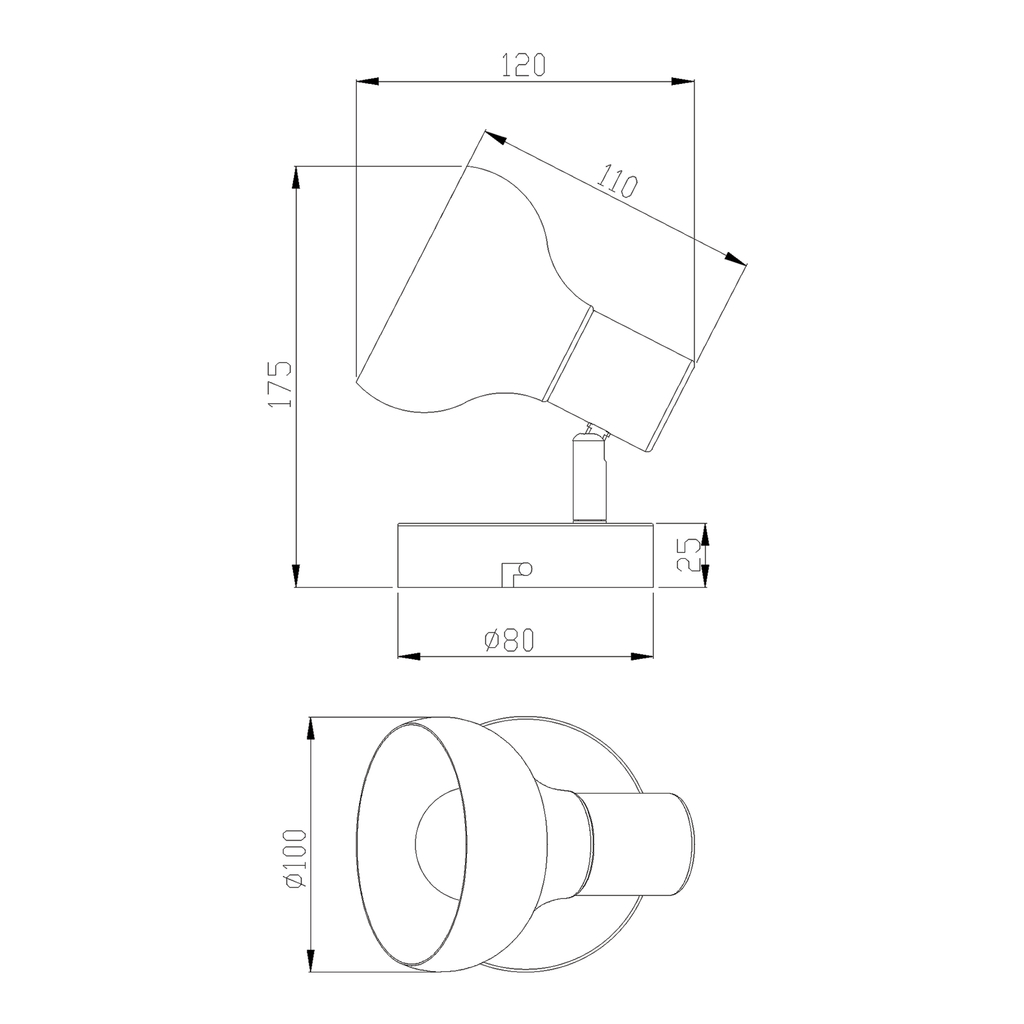 Čierne matné nástenné svietidlo LATIKA