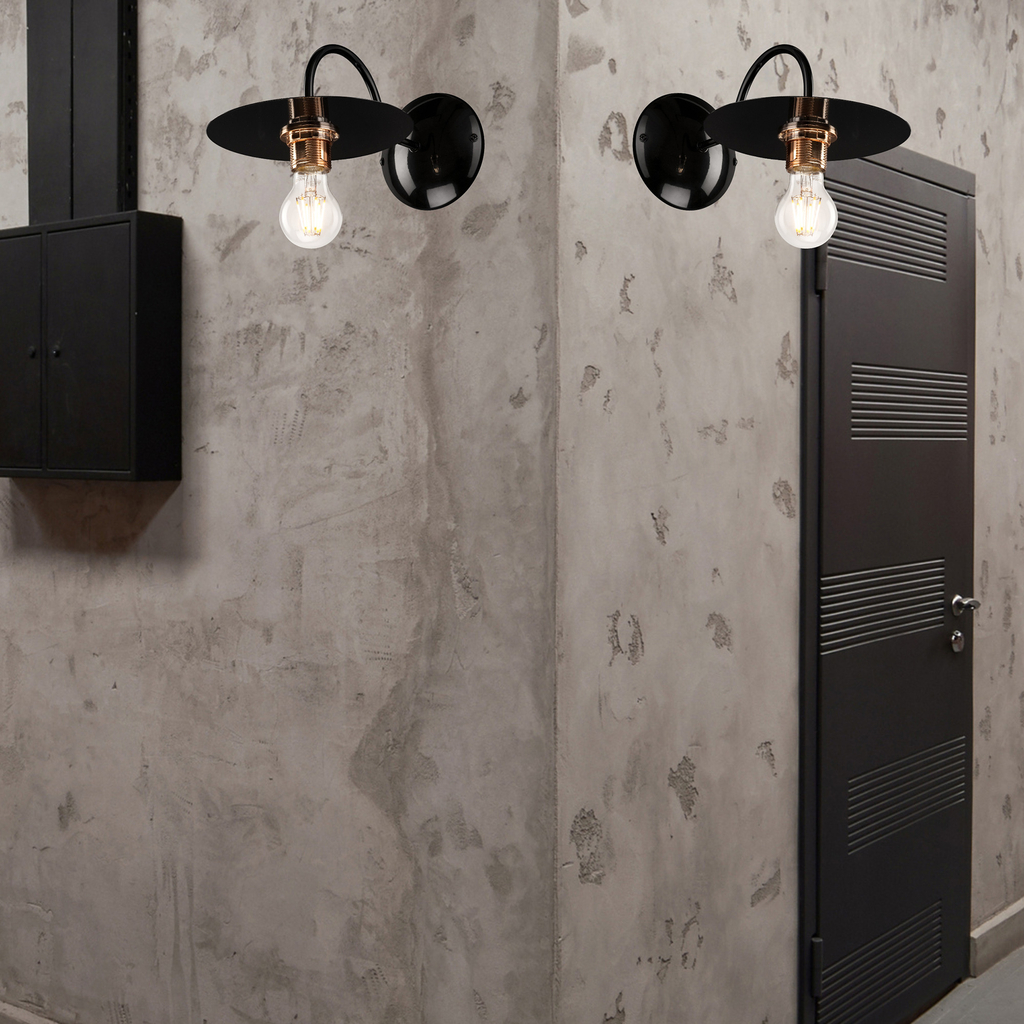 Industriálne nástenné svietidlo ALICE čierne