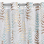 Záclona s priechodkami bielo-modrá RUTI 140x250 cm