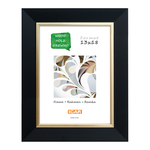 Drevený rám na fotografiu 13x18 cm čierno-zlatý