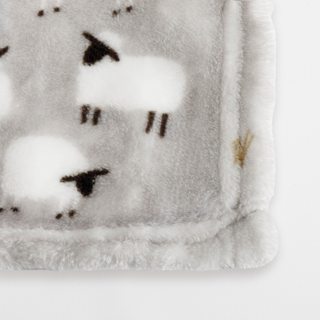 Deka s ovečkami sivá CODIE 130x160 cm