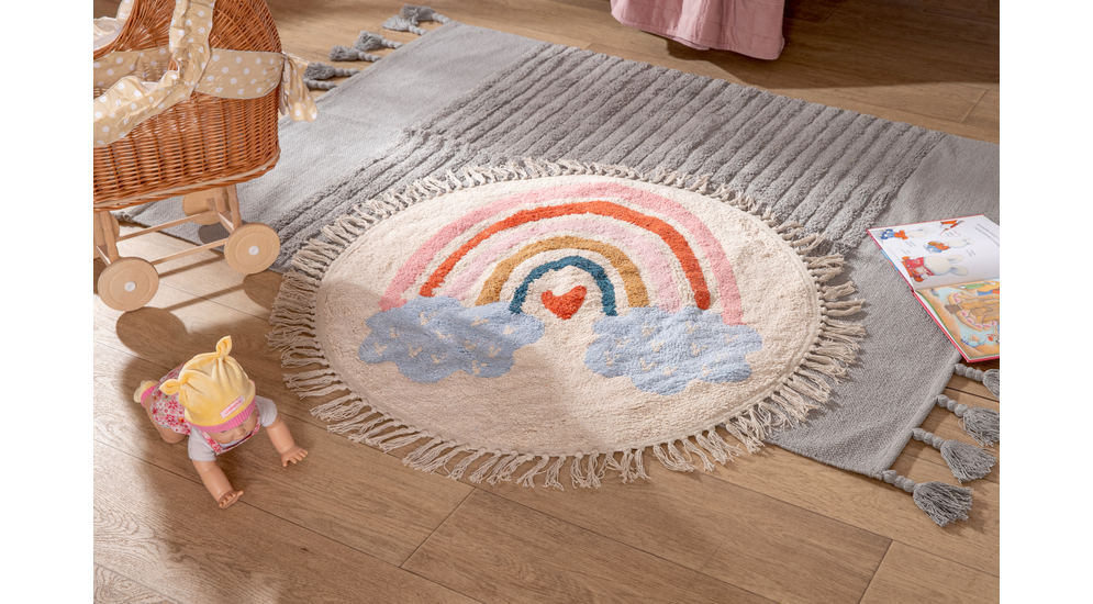 Detský koberec so strapcami KRUH 90 cm