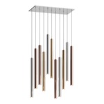 LED luster na lanku strieborno-zlatý LOYA P0461-11A-B5SC