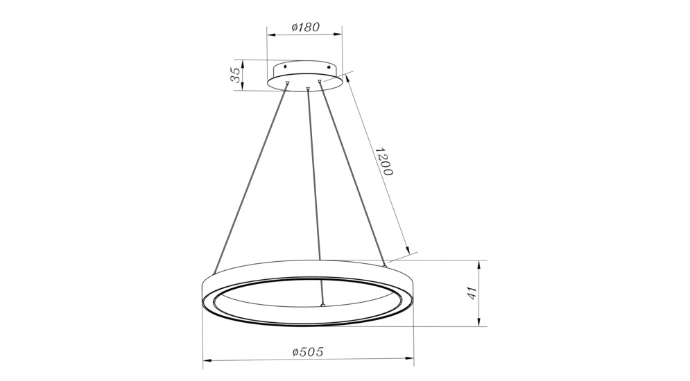 Strieborná Závesná lampa LED CARLO 50 cm
