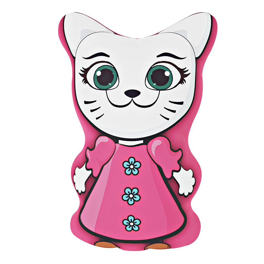 Vankúš v tvare hračky ružový MAČKA 40x28,5 cm