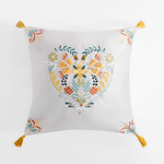 Dekoračná obliečka vyšívaná svetlosivá FOLKY 45x45 cm