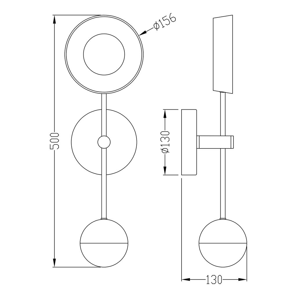 Nástenné svietidlo LED LARA 50 cm
