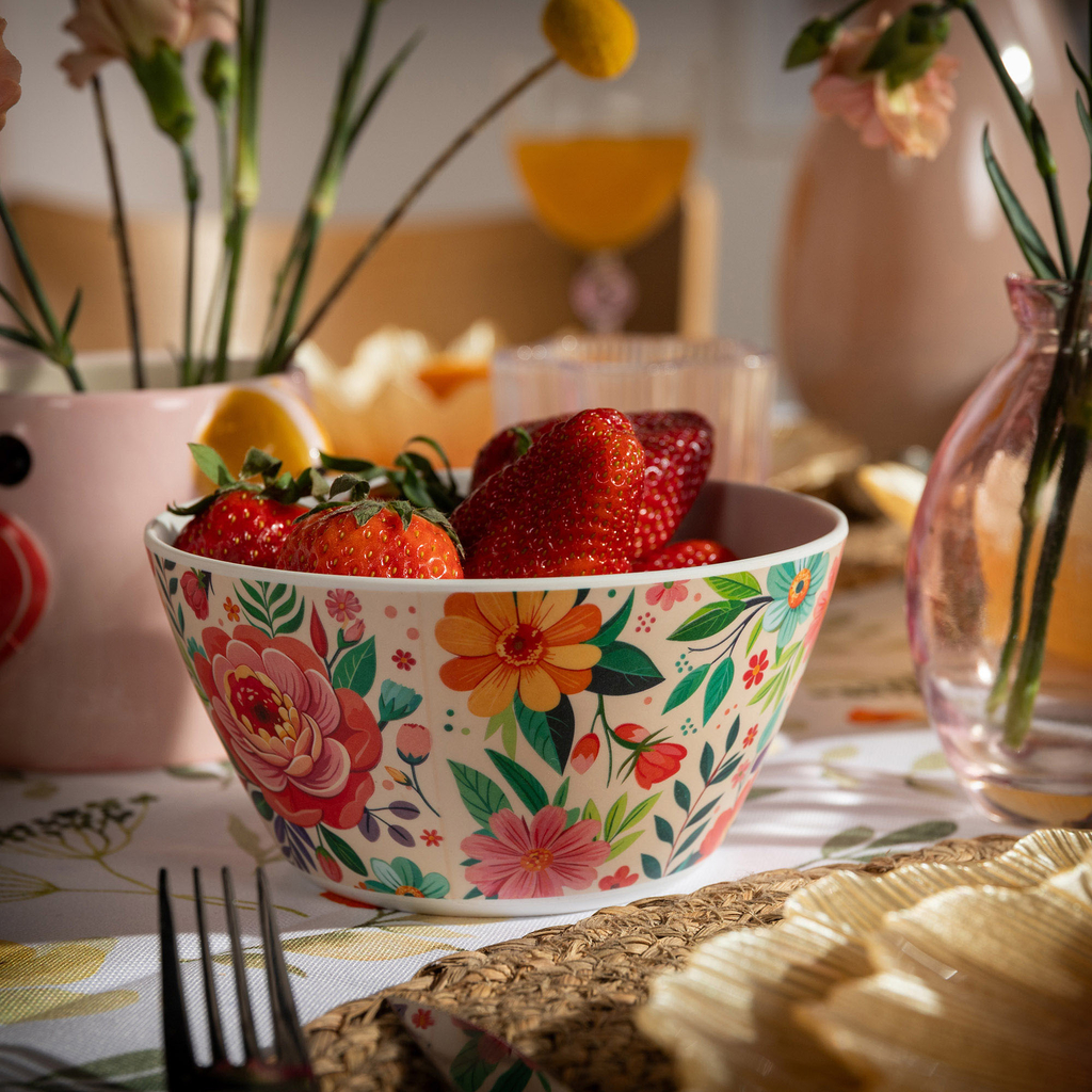 Kvetinová melamínová miska 750 ml