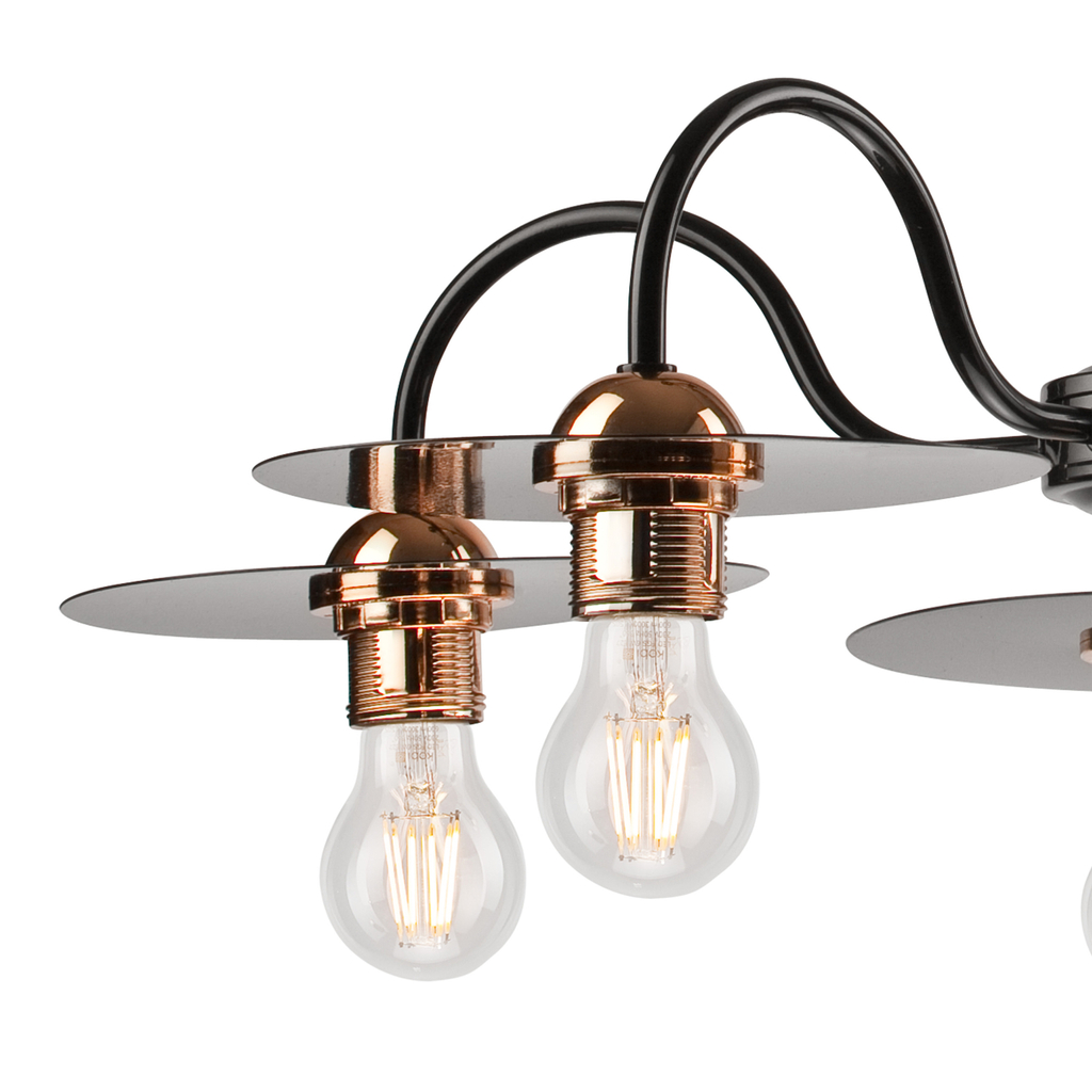 Industriálne závesné svietidlo ALICE 5 čierne