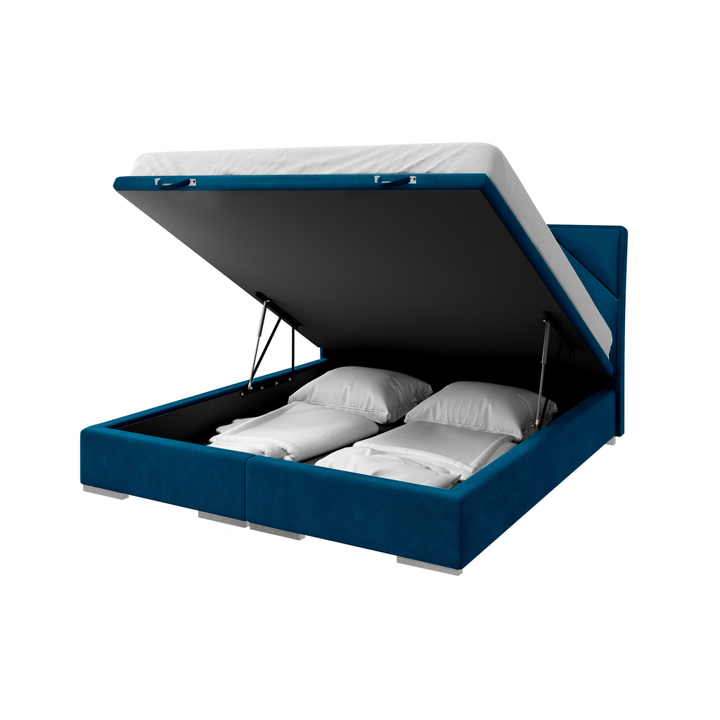 Kontinentálna posteľ LEONARDO zafírová 160x200 cm