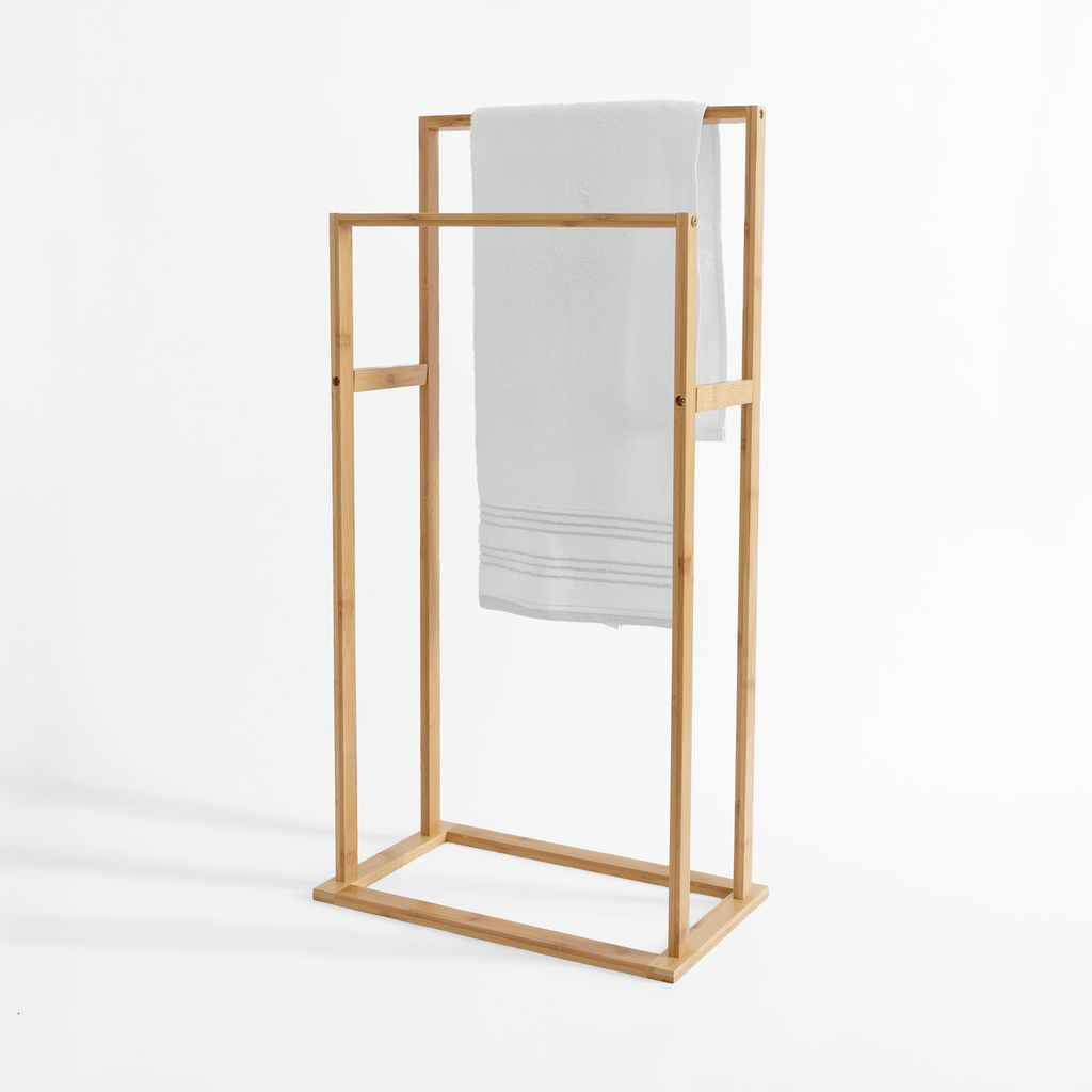 Dvojitý bambusový vešiak na uteráky