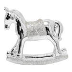 Strieborná dekoratívna figúrka HOJDACÍ KONÍK 11,5