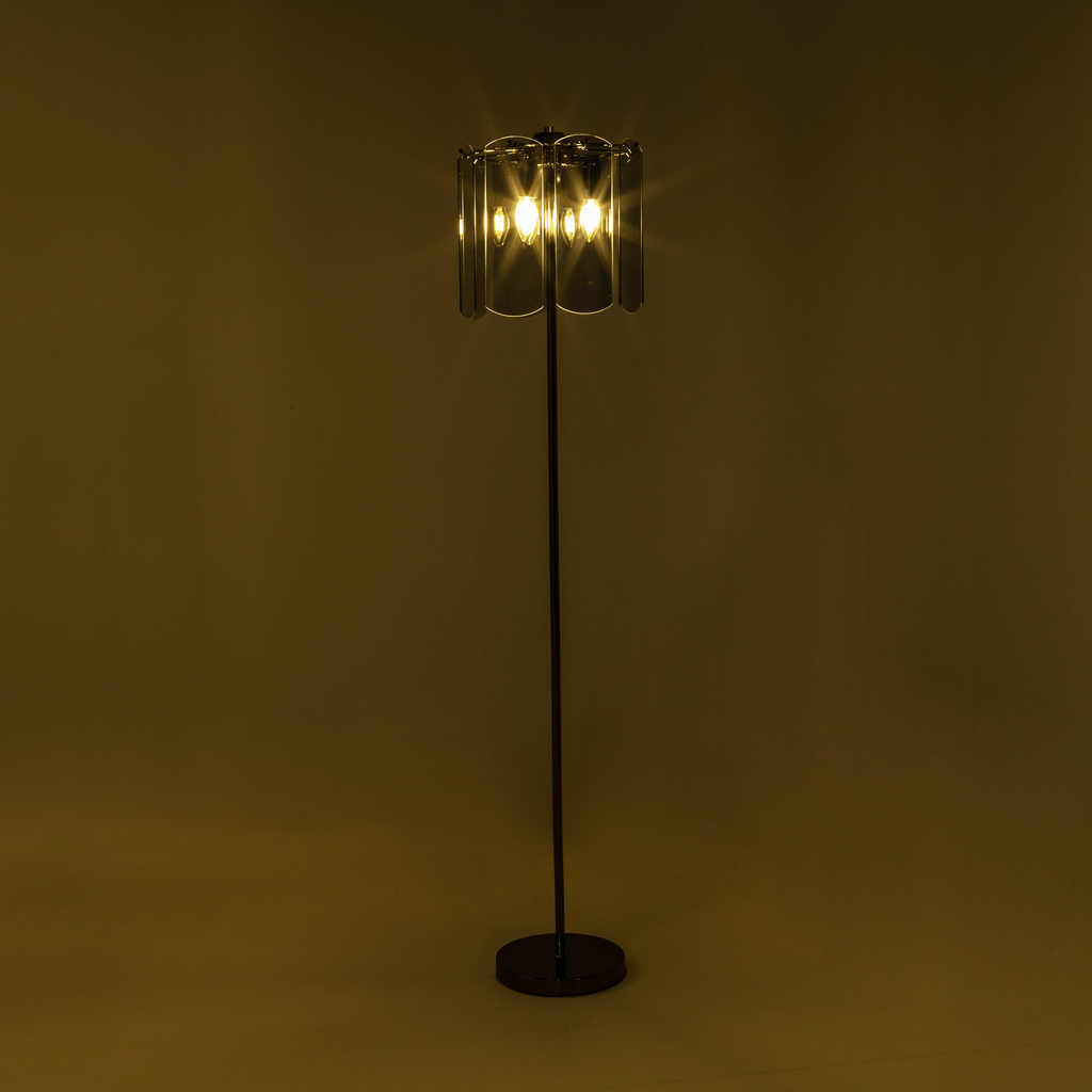 Stojacia lampa z dymového skla čierna NIRA