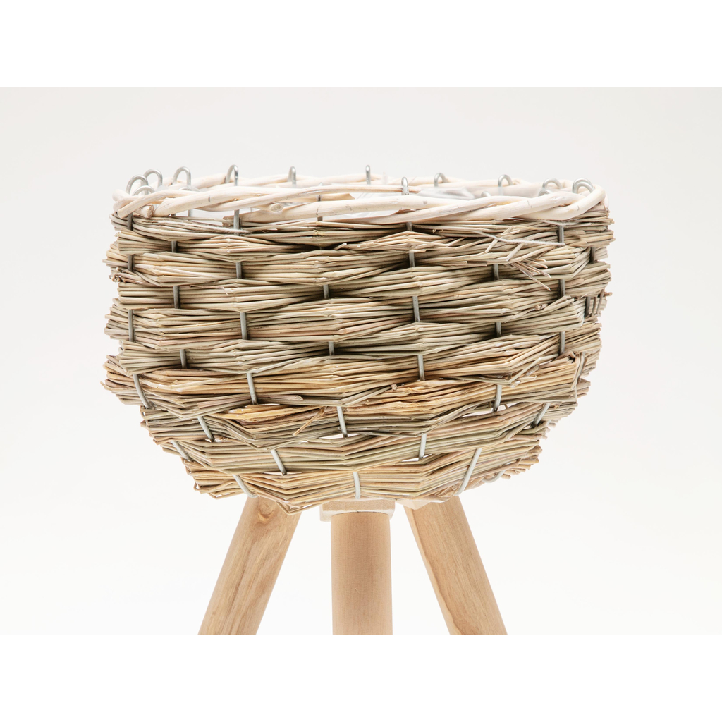 Pletený obal na črepník na nožičkách 28 cm