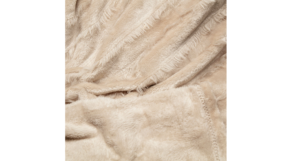Béžová deka so strapcami ASHA 130x160 cm
