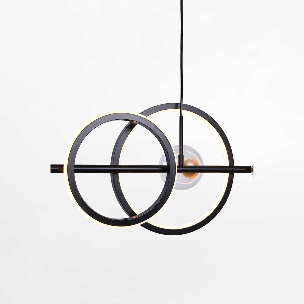 Závesné svietidlo LED 20W 5xG9 čierno-zlaté TAREMI s diaľkovým ovládaním