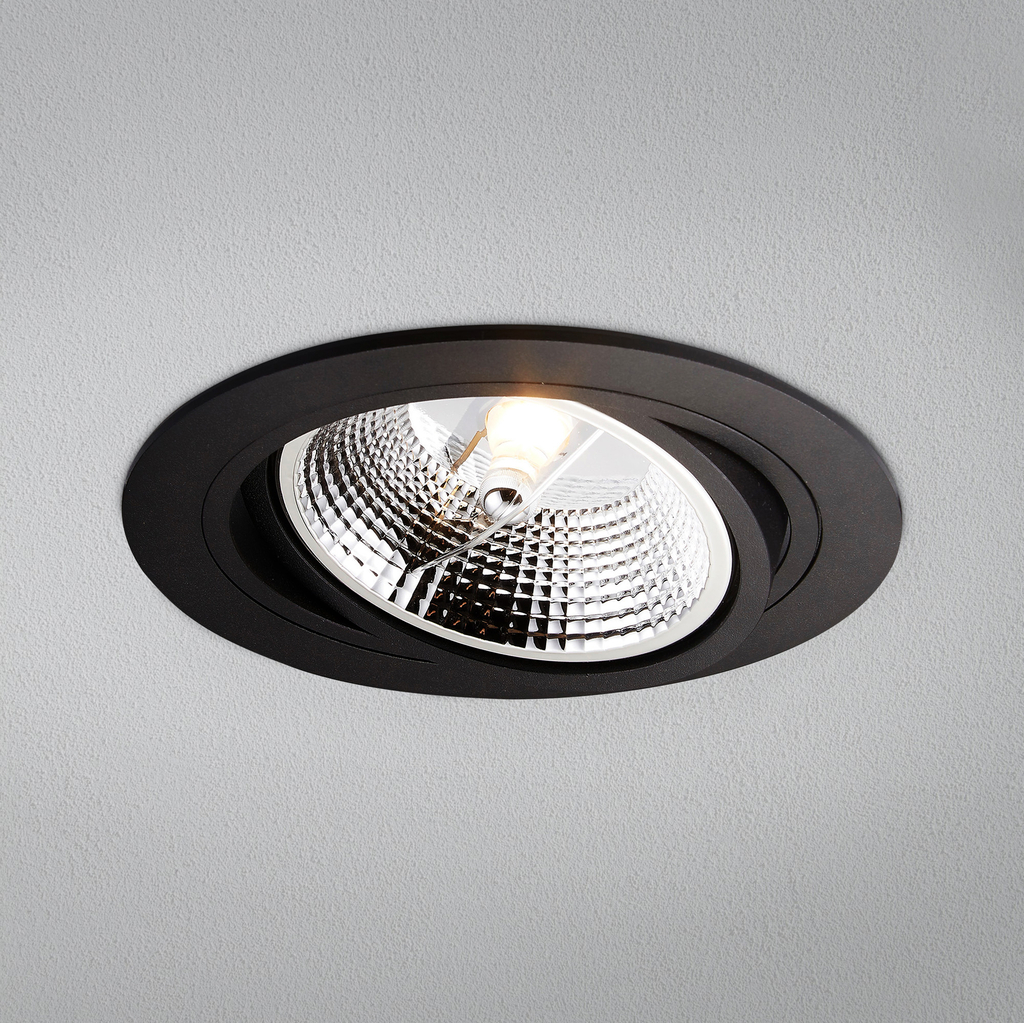 Zapustené halogénové svietidlo očko CHUCK 16 cm čierne