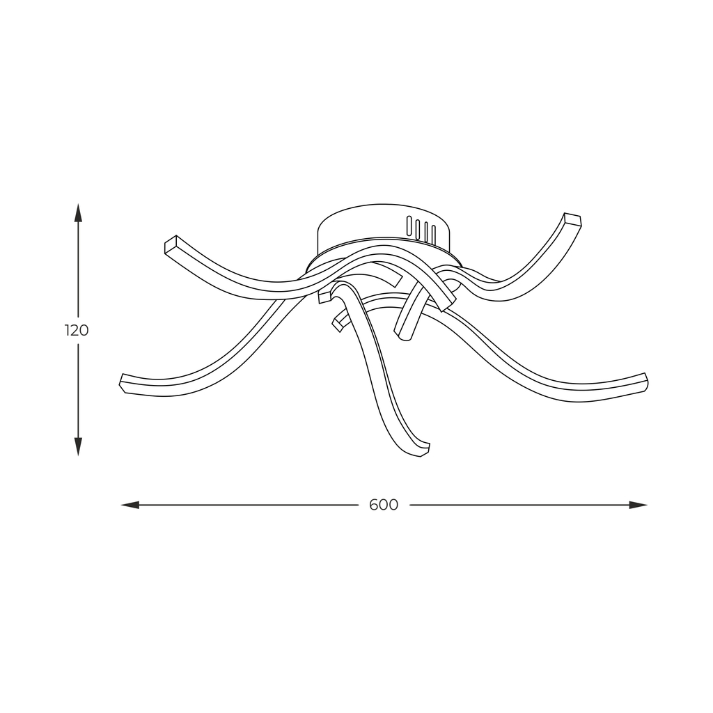 Stropné LED svietidlo FOCUS 5 chrómované
