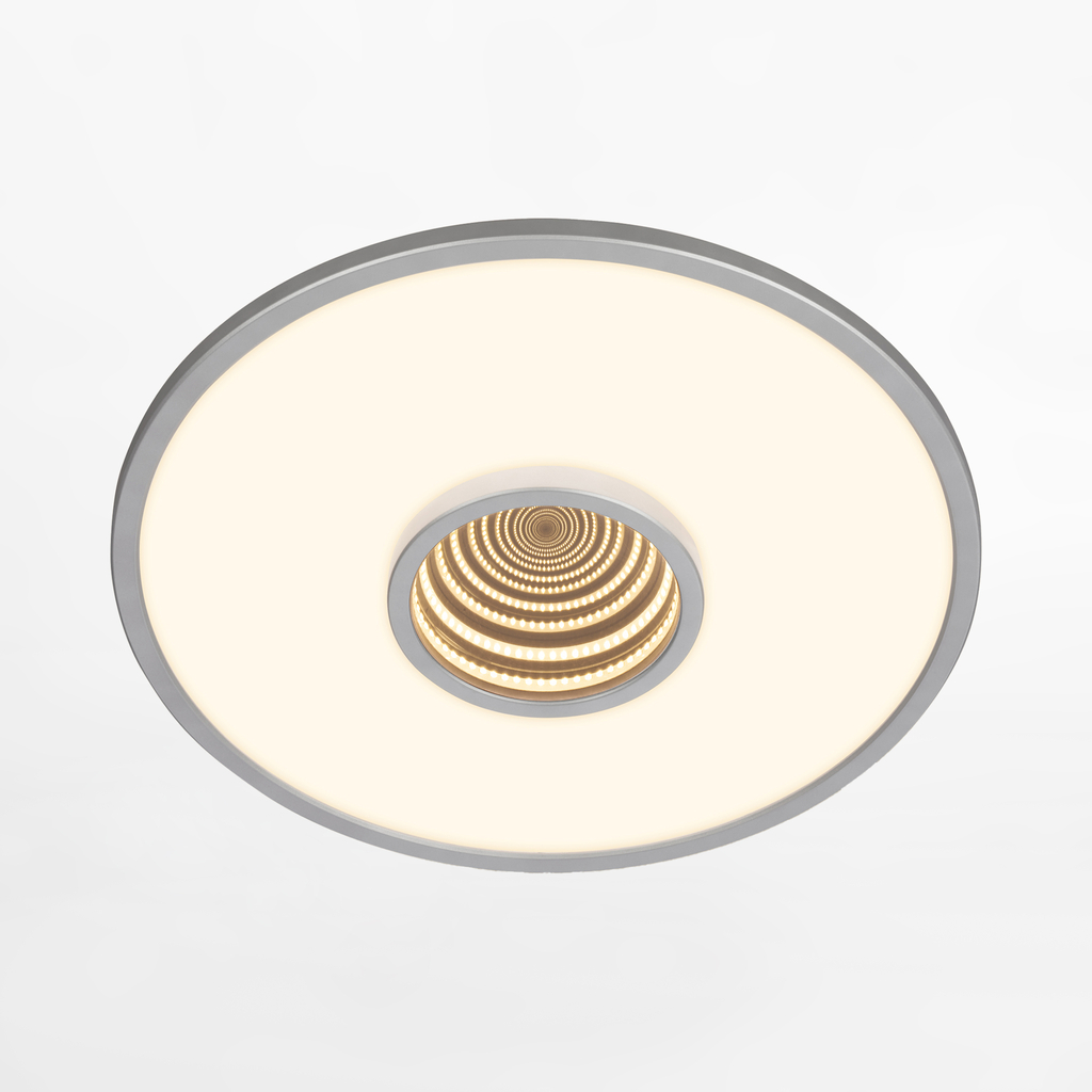 Kruhový LED plafón s hĺbkovým efektom chróm TORO