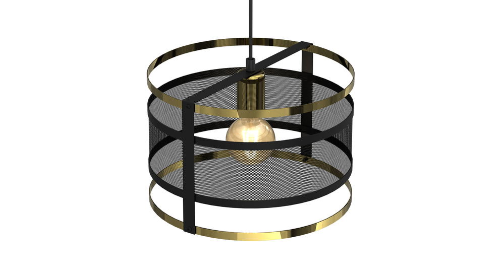 Čierno-zlatá závesná lampa RIM